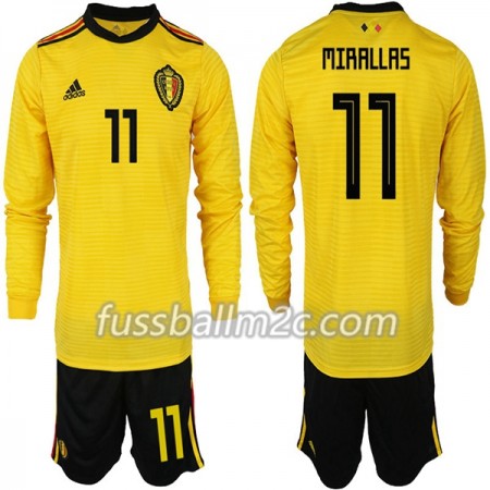 Fußballtrikots Belgien MIRALLAS 11 Kinder Auswärts Trikotsatz WM 2018 Langarm